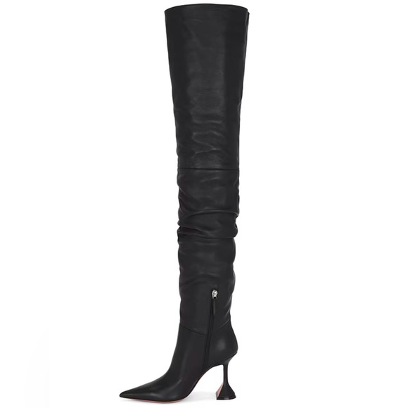 Amina Muaddi Leather Black Over-the-Knee Olivia Boots. EU 38 size, true to size! - Picture 2 of 16